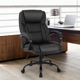 Inbox Zero Big & Tall Ergonomic Faux Leather Conference Chair Upholstered in Black/Gray, Size 43.5 H x 25.0 W x 25.0 D in | Wayfair