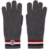 Grey Wool Stripe Gloves - Gray - Moncler Gloves