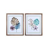 Stratton Home Decor Wall Art Multi - White & Brown Tropical Leaves Framed Wall Art - Set of Two