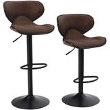 GEXIUSI Bar Stools Counter Height Adjustable Swivel Bar Chair Modern Pu Leather Kitchen Counter Stools Dining Chairs Set Of 2，350 Lbs Capacity (Grey) Upholstered/Metal