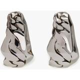 Silver Crushed Chain Hoop Earrings - Metallic - Alexander McQueen Earrings