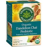 Organic Dandelion Chai Probiotic Tea, 16 Tea Bags, Traditional Medicinals Teas