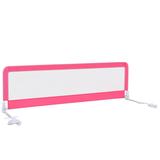 Costway 71 Inch Extra Long Swing Down Bed Guardrail with Safety Straps-Pink