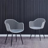 Corrigan Studio® Chair For Dining Room, Outdoor Chair Chair(set Of 2 White Color) Plastic/Acrylic in Gray | Wayfair