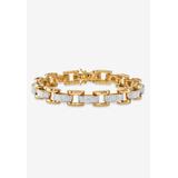 Men's Big & Tall Men's Yellow Gold Plated Diamond Accent Link Bracelet, 9.5 inches by SETA in Gold