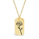 Sterling Forever Birth Flower Necklace-[August/poppy], Gold