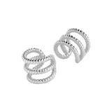 STERLING FOREVER Silver Sterling Silver Braided Triple Row Ear Cuffs - Set of 2