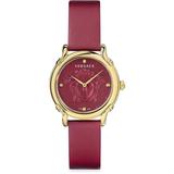 Safety Pin Leather Strap Watch - Red - Versace Watches