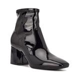 Nine West Women's Casual boots BLK02 - Black Glossy Viper Block-Heel Bootie - Women