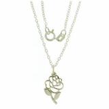 Disney Jewelry | Disney Beauty & The Beast 925 Belles Rose 18 Necklace | Color: Silver | Size: Os