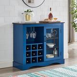 Andover Mills™ Harvill Bar Cabinet Wood in Blue, Size 33.75 H x 15.5 D in | Wayfair 5CAE39E111B244FF85D6CF218E822B80