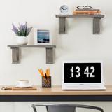 Gracie Oaks 2-Piece Rustic Wood Wall-Mounted Floating Shelves Wood in Brown/Gray, Size 6.7 H x 6.7 W x 16.5 D in | Wayfair