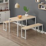 Latitude Run® Formoso 4 - Person Dining Set Wood/Metal in White/Brown, Size 29.13 H in | Wayfair 94BBC632C06F4AEE95CCED9D716FBCB2