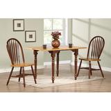 Laurel Foundry Modern Farmhouse® Howa Oak Selections 3 Piece 48" Rectangular Extendable Dining Set w/ 2 Arrowback Chairs | Drop Leaf Table | Nutmeg