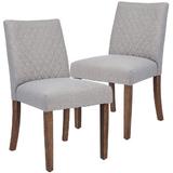 Red Barrel Studio® Upholstered Dining Chair For Kitchen Room Side Chair w/ Wood Legs Set Of 2 Upholstered in Brown/Gray | Wayfair