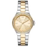 Lennox Three-hand Two-tone Gold & Stainless Steel Pavé Watch - Metallic - Michael Kors Watches