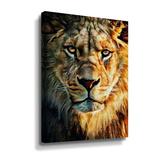 Latitude Run® Lion Stare Down by Aldridge - Graphic Art on Canvas & Fabric in Brown, Size 8.0 H x 1.5 W x 2.0 D in | Wayfair