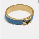 Coach Jewelry | Coach | Signature Large Hinge Bracelet In Midnight Blue | Color: Blue/Gold | Size: Os