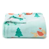 The Big One Supersoft Plush Throw, Light Blue