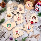 IMMORTAL 14 Pieces Wood Picture Ornaments Christmas Photo Ornament Frames Christmas Tree Ornaments For Holiday Picture Frame Presents | Wayfair