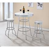 Wade Logan® Perrone Rollen 2 - Person Bar Height Dining Set Wood/Metal/Upholstered Chairs in White, Size 41.75 H in | Wayfair