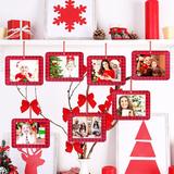 The Holiday Aisle® 12 Pieces Christmas Felt Hanging Photo Frames Christmas Photo Frame Ornament Buffalo Plaid Photo Ornament Christmas Ornament Picture Frame For Holiday