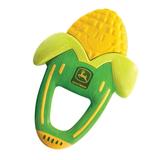 John Deere Massaging Corn Teether, Vibrating and Soothing Baby Teething Toy, Green + Yellow