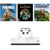 Microsoft Xbox One S 1TB All Digital Edition 3 Game Bundle (Disc-free Gaming), White, NJP-00050