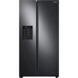 Samsung - 22 Cu. Ft. Side-by-Side Counter-Depth Refrigerator - Black stainless steel