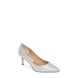 Nina60 Pointy Toe Pump in Silver Fabric at Nordstrom