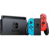 Nintendo Switch with Neon Blue and Neon Red Joy-con