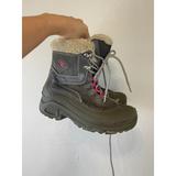 Columbia Shoes | Girls Columbia Sz 4 Omniheat Winter Boots Grey Fleece Lined Round Toe High Top | Color: Gray/Pink | Size: 4g