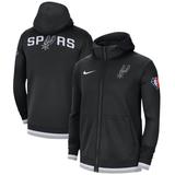 Men's Nike Black San Antonio Spurs 75th Anniversary Performance Showtime Full-Zip Hoodie Jacket