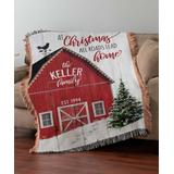 Personalized Planet Throws N/a - Red Barn 'Christmas Road Home' Personalized Throw
