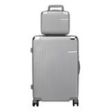 MKF Collection by Mia K. Women's Luggage Silver - Silvertone Tulum Hardside 20'' Carry-On & 9.5'' Travel Case