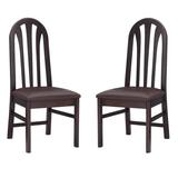 Linon Home Decor Rivers Brown Frame and Faux Leather Seat Dining Chair (Set of 2)