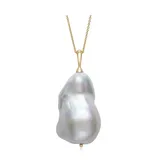 Belk & Co. White 14-17 Millimeter Cultured Baroque Pearl 24 Inch Drop Necklace in 14K Yellow Gold