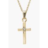 Girl's Mignonette 14K Gold & Diamond Cross Necklace