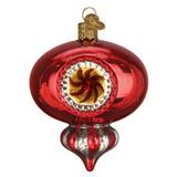 Old World Christmas Peppermint Reflection Hanging Figurine Ornament Glass in Gray/Red, Size 6.25 H x 5.5 W x 2.5 D in | Wayfair 51509