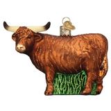 Old World Christmas Highland Cow Hanging Figurine Ornament Glass in Brown/Green, Size 3.0 H x 2.0 W x 2.0 D in | Wayfair 12552