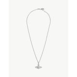 Vivienne Westwood Jewellery Ladies Crystal and Rhodium Silver Bas Relief Mini Necklace, Size: 45.5cmx2x2.6cm