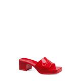 Women's Gucci Rubber Logo Platform Slide Sandal, Size 8US - Red