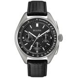 Limited Edition Bulova Men's Special Edition Lunar Pilot Chronograph Black Leather Strap & Nylon Strap Watch 45mm 96B251