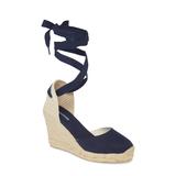 Soludos Wedge Lace-Up Espadrille Sandal, Size 8.5 in Midnight Blue at Nordstrom