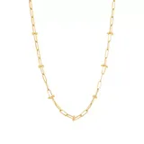 Belk & Co Bead Station On Paperclip Chain In 10K Yellow Gold, 18 In