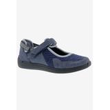 Wide Width Women's Buttercup Mary Jane Flat by Drew in Navy Combo (Size 7 1/2 W)