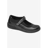Extra Wide Width Women's Rose Mary Jane Flat by Drew in Black Black Stretch (Size 12 1/2 WW)