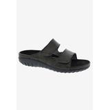 Extra Wide Width Women's Cruize Footbed Sandal by Drew in Black Leather (Size 6 WW)