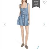 Free People Dresses | Carolina Chambray Mini Dress In Blue | Color: Blue/Silver | Size: 8