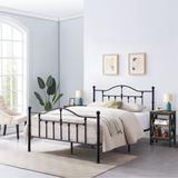 Red Barrel Studio® Bed Frame & Nightstands Bedroom Set Wood/Metal in Brown, Size Queen | Wayfair B94B32F06BC14D5FBE31FD094675BF6E